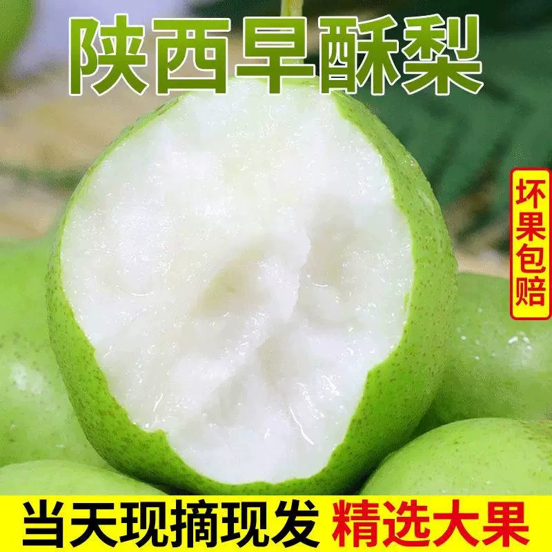 Настоящие ранние спелые груши 2.5kg груши с зеленой кожурой сезонные красные хрустящие груши свежесобранные свежие фрукты Сычуань Корла ароматные груши