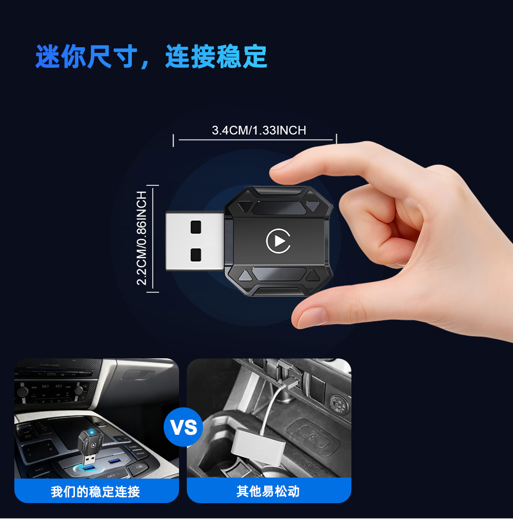 Wired Carplay to Wireless Car Adapter, Android and Apple Car-Machine Connectivity, Two-In-One Car Navigation
