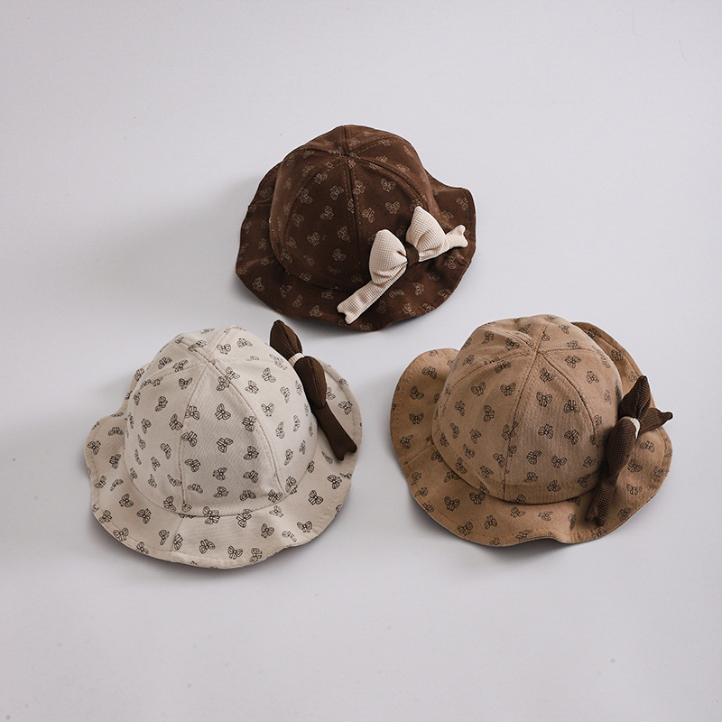 Sombrero de pescador de bebé de primavera y otoño princesa gorra de viento para bebés lindas niñas versátiles sombrero de sombrero de visor coreano