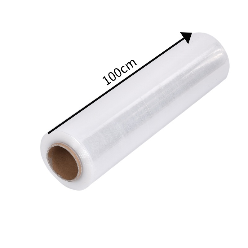 Película estirable al por mayor 1 m embalaje personalizado película de embalaje industrial plástico transparente película 100cmPE fabricante de película estirable