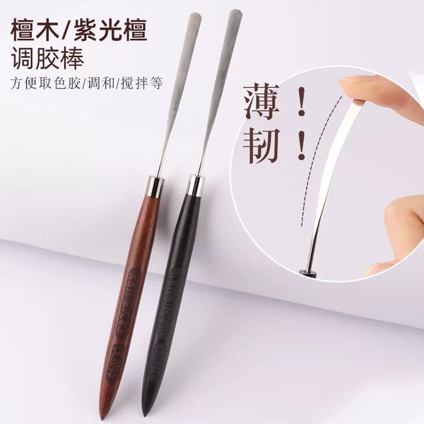 Cross-border Japanese sandalwood nail glue stick phototherapy glue pick glue stick Nail Polish glue color mixing tool stirring rod