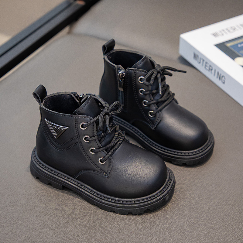 Nouvelles chaussures d'automne 2024, bottes courtes en cuir pour hommes et femmes Martin pour enfants, bottes jaunes pour bébé_voghion.com