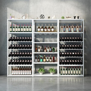 Retro European-Style Wrought Iron Wine Rack Bar Floor-Standing Wine Cabinet Wine Storage Wine Glass