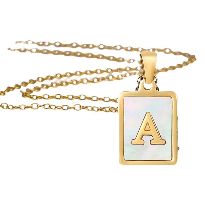 Трансграничное европейское и американское трехмерное ожерелье из нержавеющей стали с буквенным ожерельем, женское ожерелье из титановой стали с 26 буквами, невыцветающие ювелирные изделия, оптовая продажа