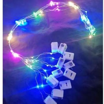 Cadena de luz LED luz luminosa Garland gato oído luz cadena diadema línea pequeña caja cuadrada batería caja linterna pastel luz decorativa