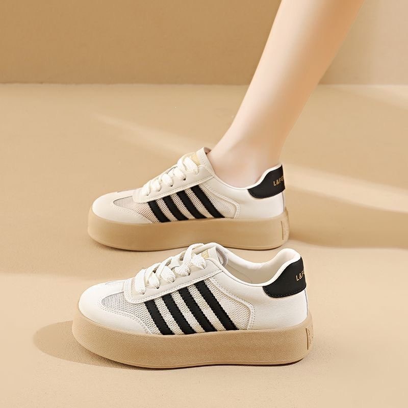 Zapatos de mujer zapatos de verano 2026 nuevos zapatos casuales transpirables de malla gruesa de suela suave zapatos de entrenamiento alemán para mujeres