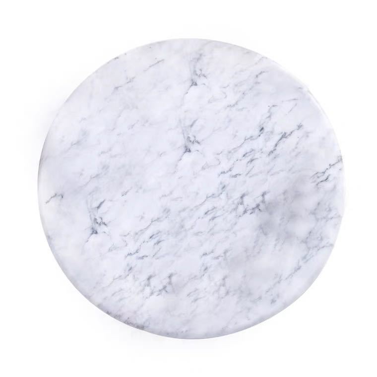 Estilo nórdico de mármol natural bandeja redonda bandeja de visualización de vídeo bandeja de almacenamiento fruta tabla de cortar bandeja accesorios de tiro