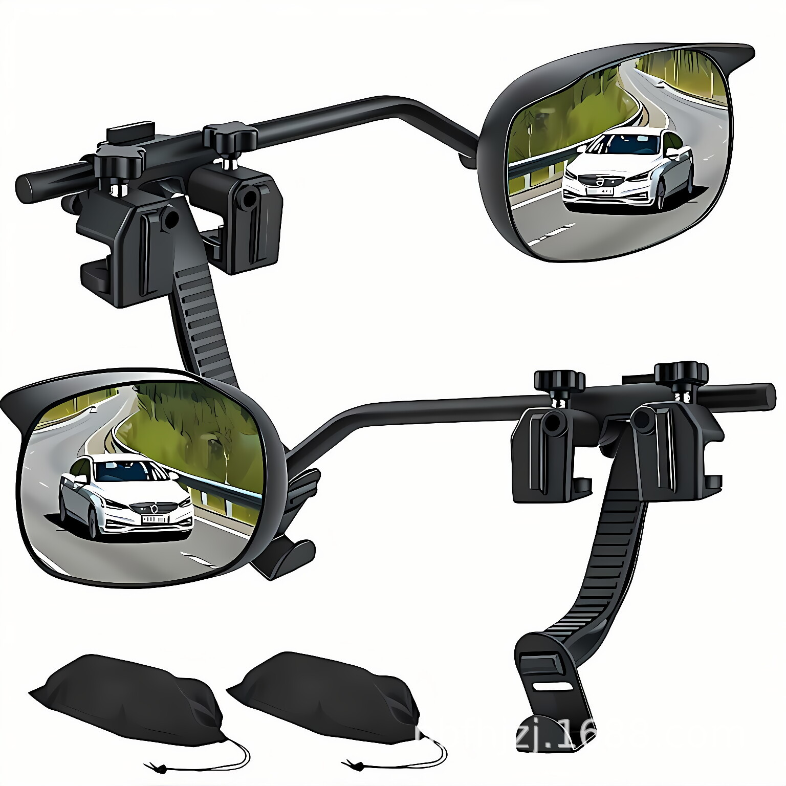 Car Clip-On Single-Arm Trailer Rearview Mirror, Universal Suv Blind Spot Auxiliary Mirror, Adjustable Extendable Rearview Mirror