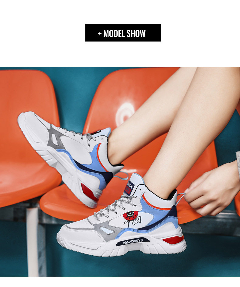 Giày sneaker cao cổ phối màu, lót nhung giữ ấm, đế cao su, dây buộc — 9013 Mẫu giày đơn Bai Lanyue, 9013 mẫu giày đơn màu đen và vàng, 9013 mẫu giày đơn màu đen xám, 9013-1 cộng với nhung trắng đen xám chi tiết 30