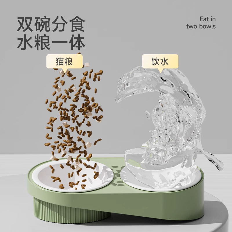 Tazón para gatos Tazón para comida para gatos Tazón doble de cerámica Tazón para perros Tazón de arroz para gatos Tazón de arroz para gatos Tazón de comida para gatos Tazón de agua para beber Tazón para mascotas
