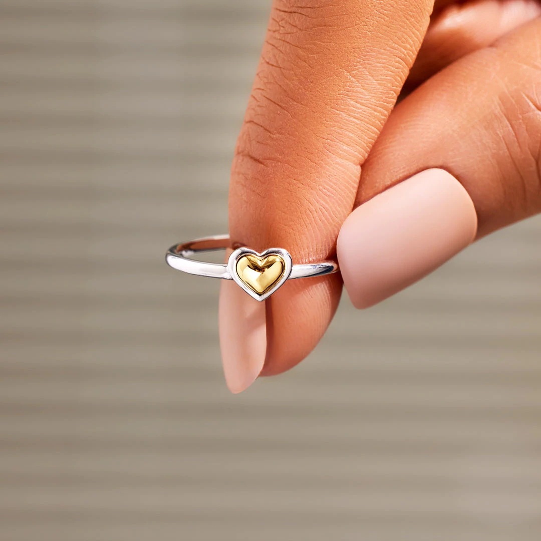 6, 9 Ring Size 925 Sterling Silver Heart Shape Rings