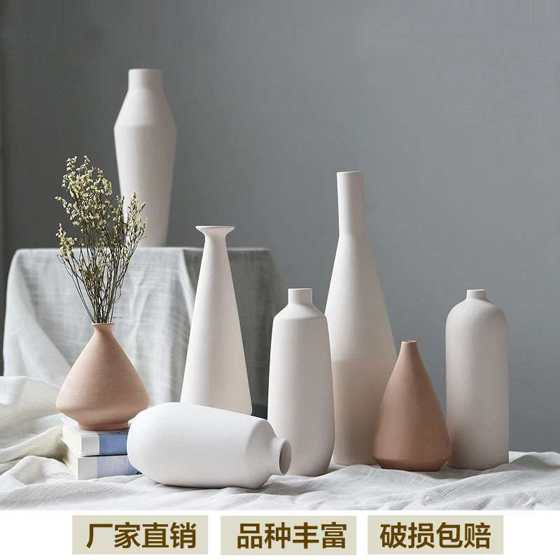 Ceramic Vase DIY Ceramic Art Green Ins Style Nordic Ornaments Homestay Home Dried Flower Decoration Wedding Shooting Props