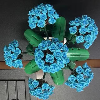 1598PCS小粒積み木MOC-107703アジサイ永遠の花組み立て玩具クリエイティブプレゼント|undefined
