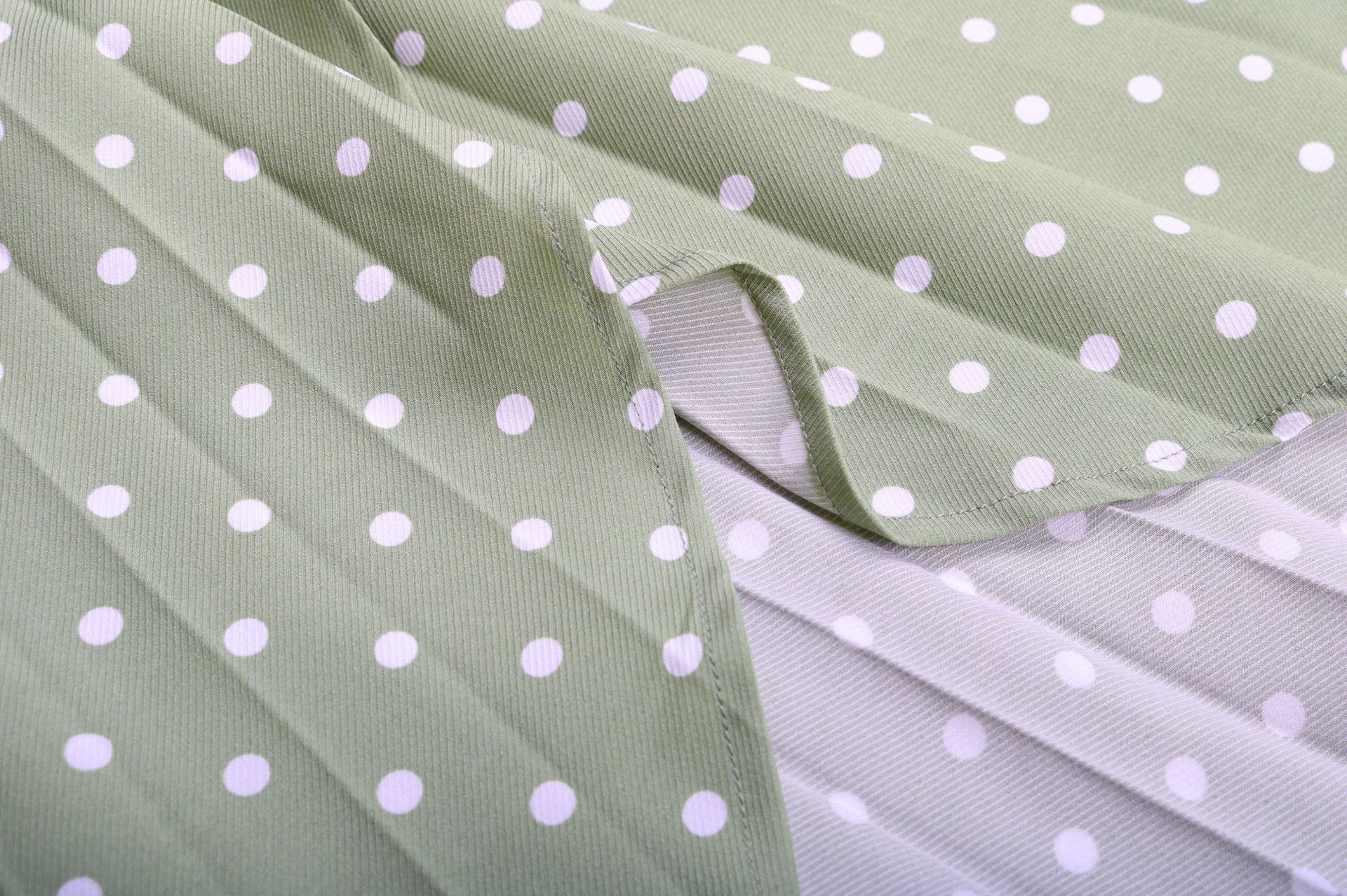 polka dot green chiffon skirt  NSHZ35280