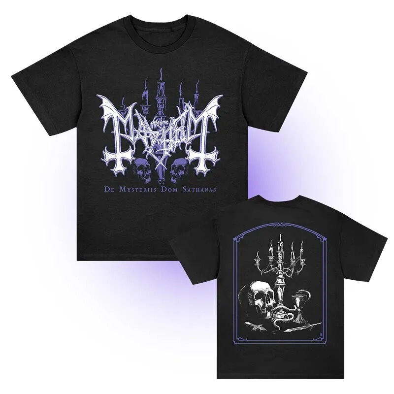 Pure Cotton Short-Sleeved T-Shirt for Men and Street Style Mayhem Men's American Style Band Norwegian Black Punk Dark Rock Pure Cotton Short-Sleeved T-Shirt for Men and Street Style Mayhem Men's American Style Band Norwegian Black Punk Dark Rock