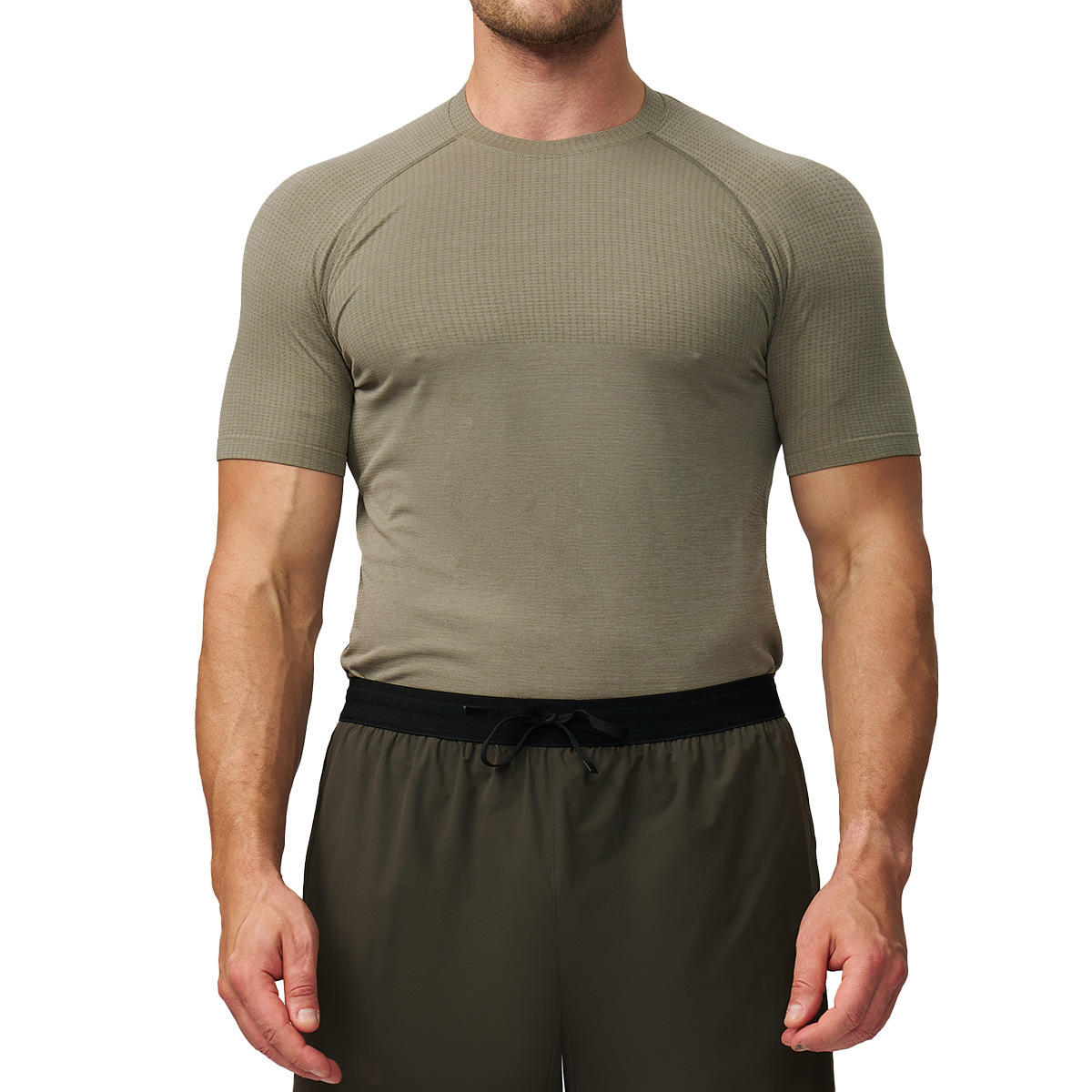 Cross-border hombre sin costuras deportivo acondicionamiento rápido secado transpirable mangas cortas yoga correr camiseta muscular delgada 7752