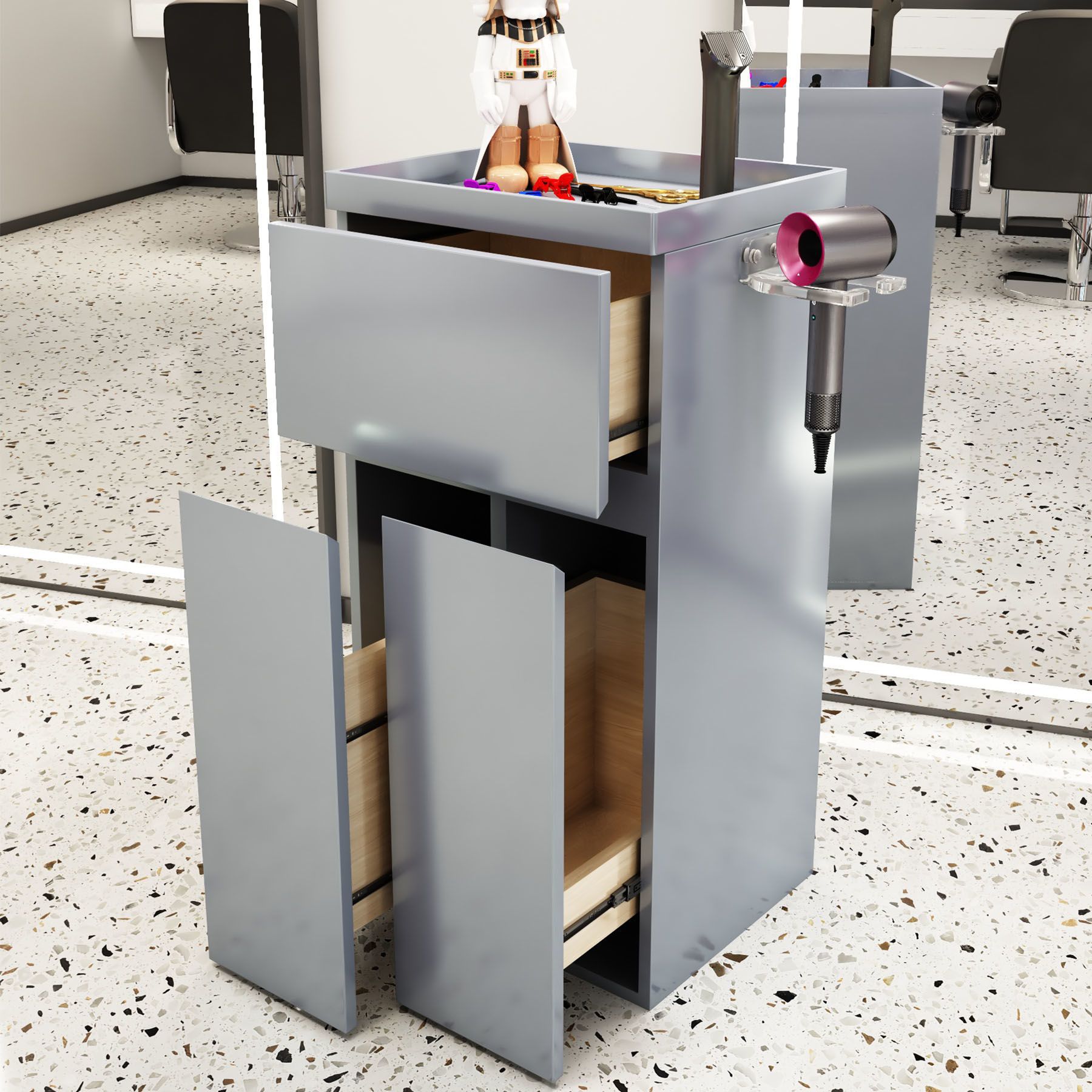 Gabinete de herramientas de peluquería especial almacenamiento armario de almacenamiento con cajón Gabinete de herramientas de peluquería red Gabinete de herramientas multicapa