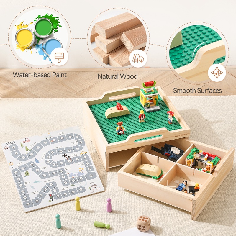 Nueva caja de almacenamiento de bloques de construcción pequeños portátiles portátiles de Amazon Juguetes educativos multifuncionales para niños Juguetes de ajedrez volador