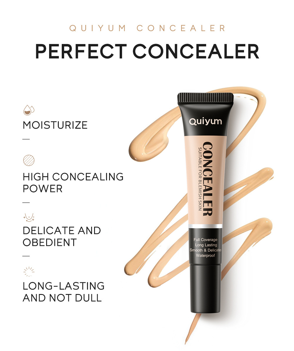 Cross-border QUIYUM Three-color Concealer 8g for contouring, covering blemishes and enhancing skin tone. Factory in stock for wholesale undefined