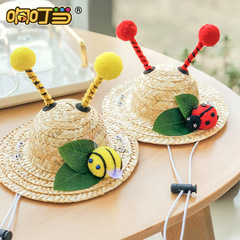 Creative Design Pet Cute Grass Hat for Small Dogs, Bees, Insects, Hats for Cats and Dogs, Costume Photo Taking, Wholesale