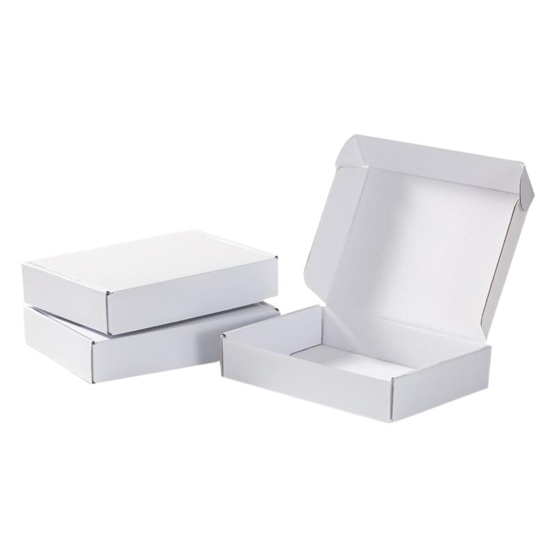 Ropa rectangular traje extra duro de tres capas caja de avión blanca de doble cara de gama alta Caja de avión blanca pequeña cuadrada en stock