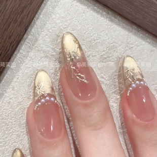 [Jinfeng Yulu] New Chinoiserie Embroider Flower Cat's Eye Hand-Painted Handmade Nails 157 Styles with Box Tools