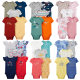 Summer new infant short-sleeved jumpsuit baby sheath triangle romper five-piece children's clothing one-piece delivery