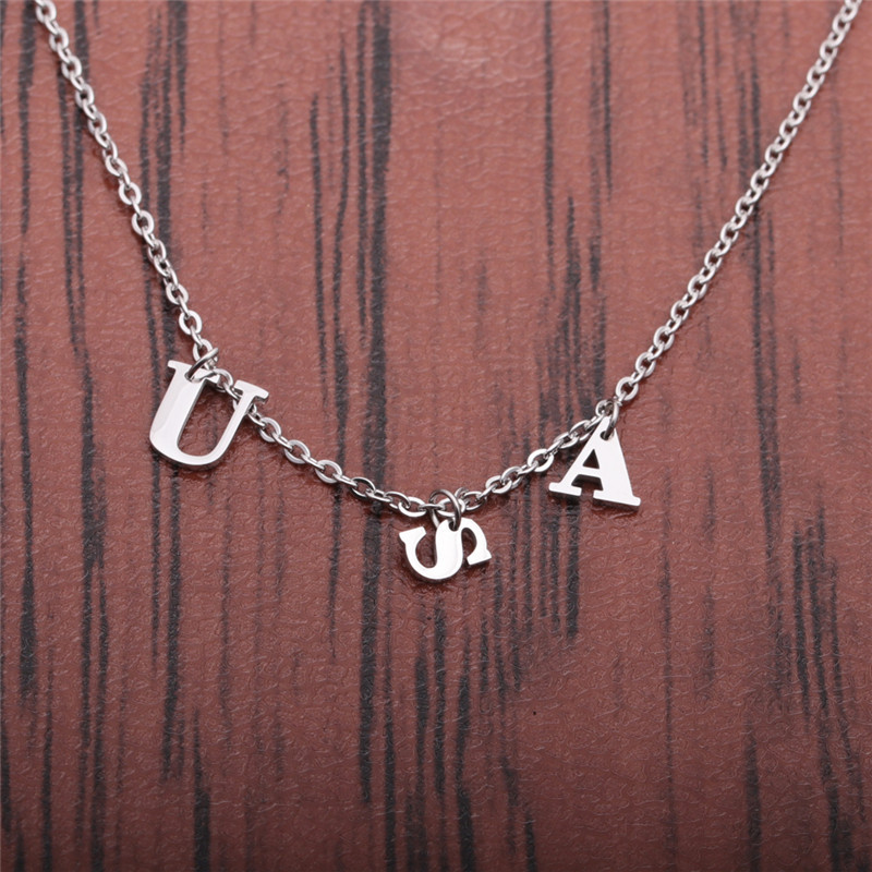 Titanium Steel Letter Usa Necklace display picture 3