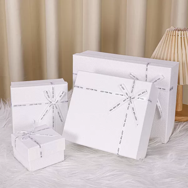 White Heaven and Earth Cover Valentine's Day Gift Box Bow Gift Box for Girlfriend Packaging Box Birthday Gift Box Wholesale