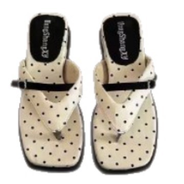 Punto de onda blanca cuadrada pendiente de tacones de flip flops de fondo grueso para mujeres 2026 nuevos zapatillas pequeñas de altura francesa image 5