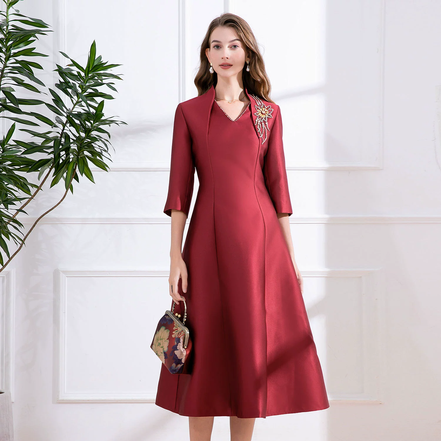 Шэньчжэньское высококлассное банкетное платье осеннее и зимнее старое платье свадебный банкет