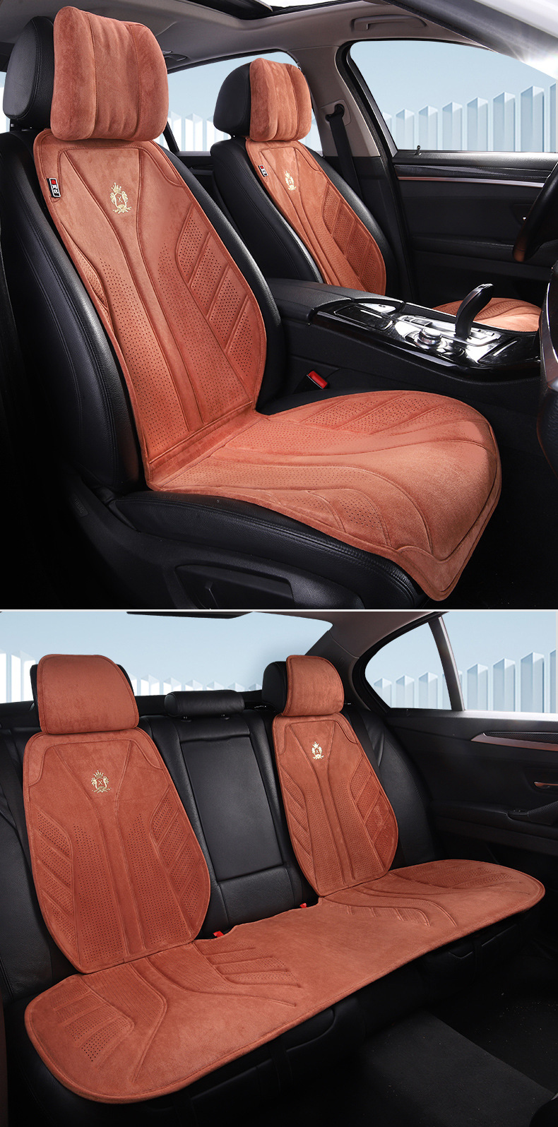 New Lamus Suede Latex Cotton Car Seat Cushion E-Commerce Exclusive for New Energy Universal Seat Cushion Ventilated and Breathable