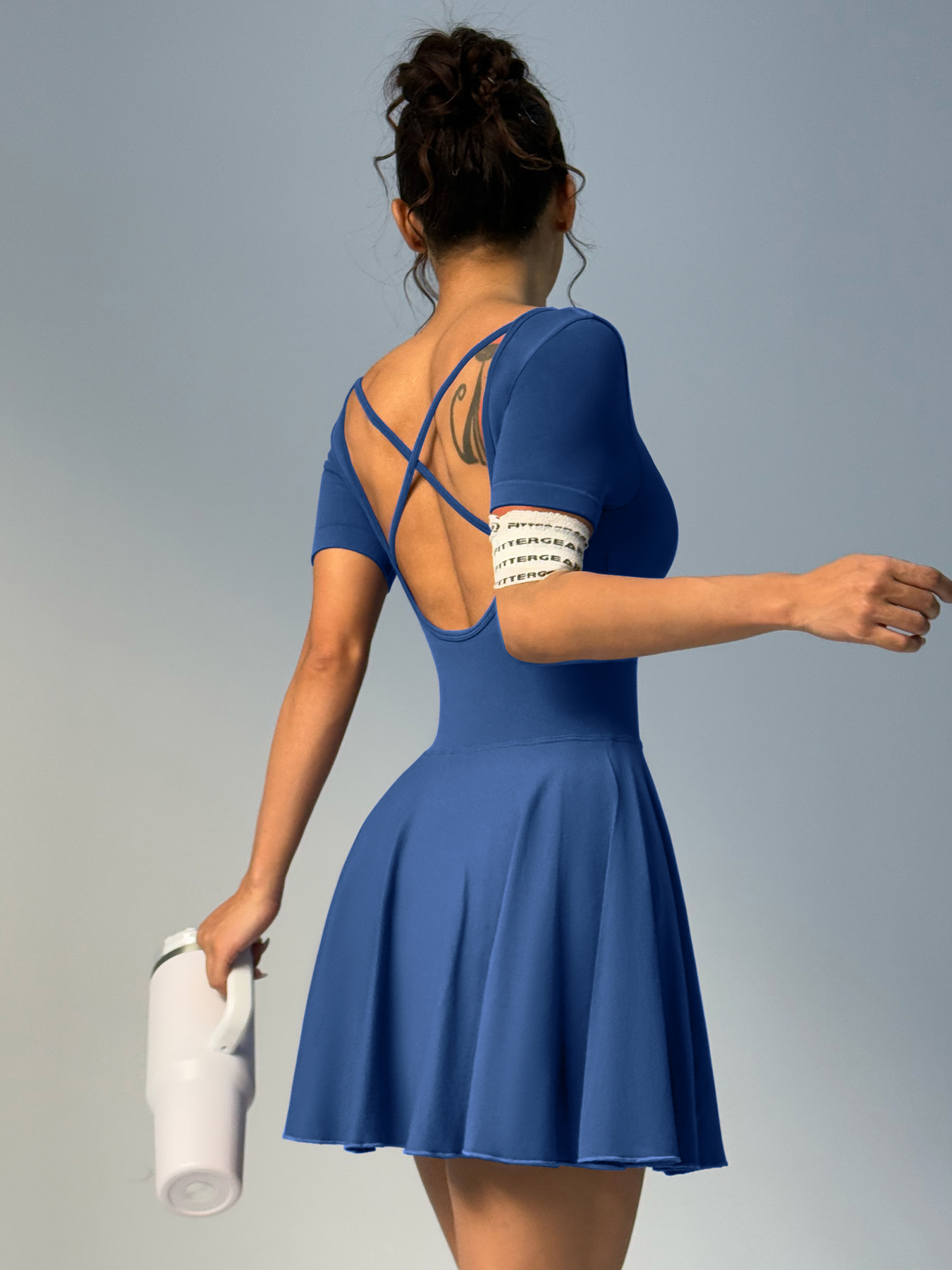 New Clothes Cross-border Sexy Back Golf Tennis Skirt Onesie Running Sports Anti-light Yoga Fitness Skirt_ecoleips.com