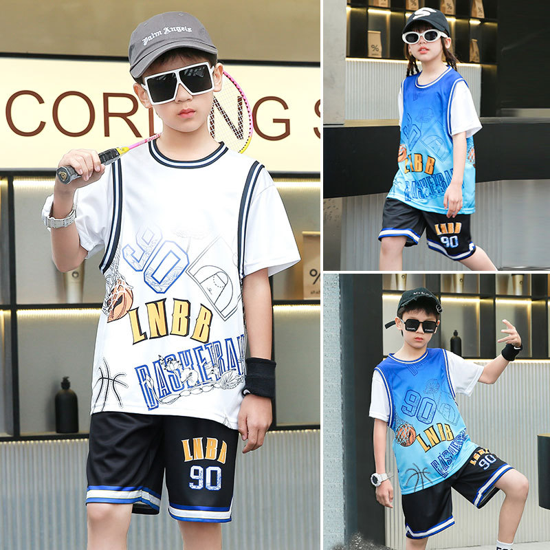 Boys Basketball Uniform Suit Girls 2025 New Kidsren's Quick-Drying Training Uniform Primary School Students Summer Short-Sleeved Sportswear