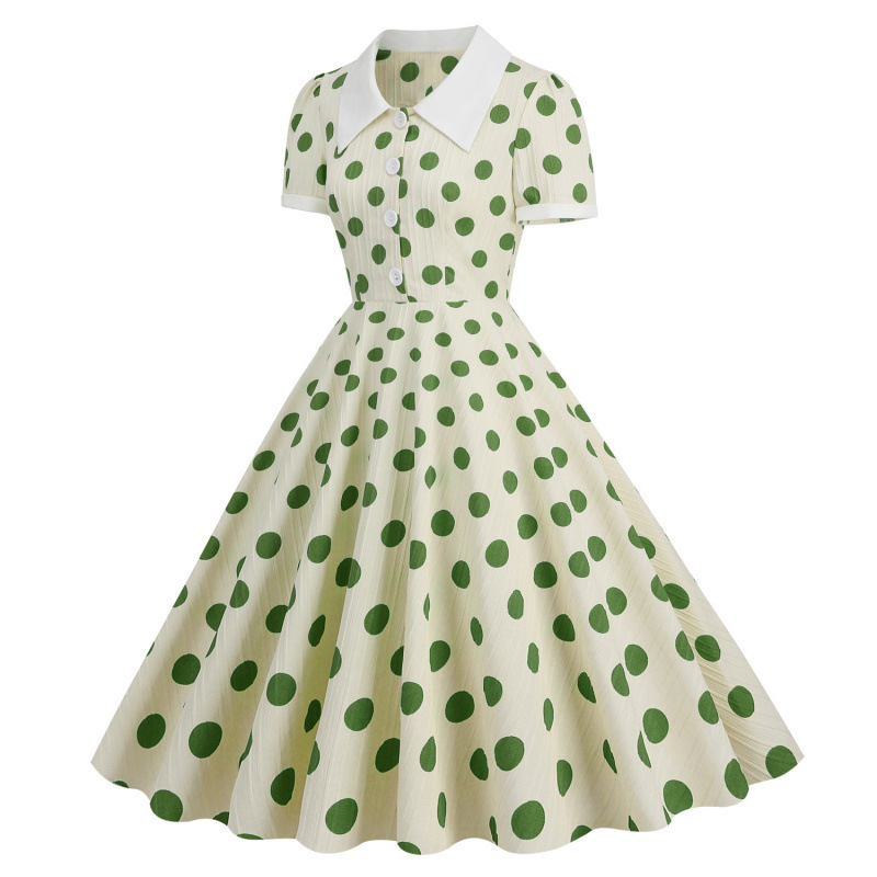 50S Hepburn-Style Retro Influencer Photoshoot Date Commute Elegant Open-Front Sisters' Party Picnic Outing Polka Dot Dress 50S Hepburn-Style Retro Influencer Photoshoot Date Commute Elegant Open-Front Sisters' Party Picnic Outing Polka Dot Dress