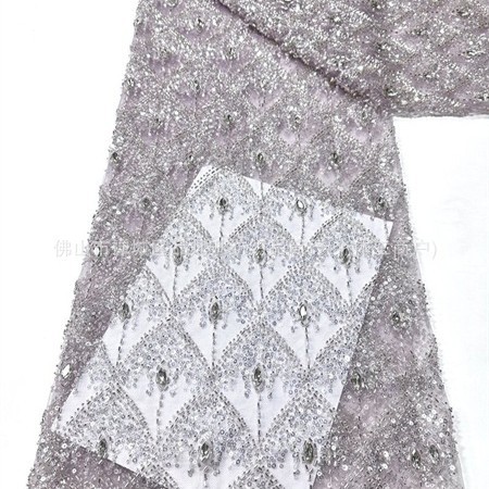 Fabricante nuevo vestido de boda de diamante tela de brindis contraposición manual de diamante en caliente tela de encaje bordada