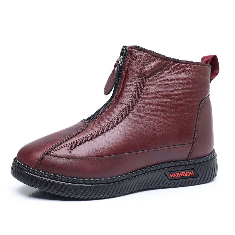 Zapatos de algodón de madres, zapatos de invierno para mujeres 2026 botas cortas antideslizantes para ancianos, botas de moda cálidas para ancianos