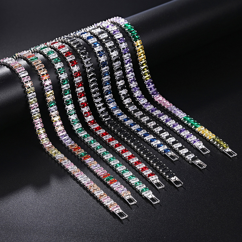 Fashion Square Copper Metal Zircon Bracelets