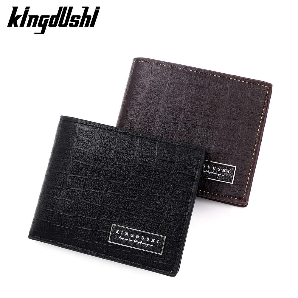 Cartera de hombre coreana con patrón de piedra corta con bisagra TPU, bolso de tres plegados, bolso de cambio de tarjeta múltiple, bolso de identificación, bolso de hombre