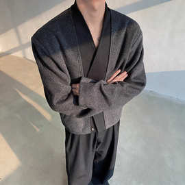 美式小众设计信鸽cleanfit开衫夹克外套男款春秋季高级感双扣上衣