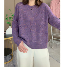 【爆款现货】2025年秋季新款女装韩版宽松圆领套头针织时尚潮流