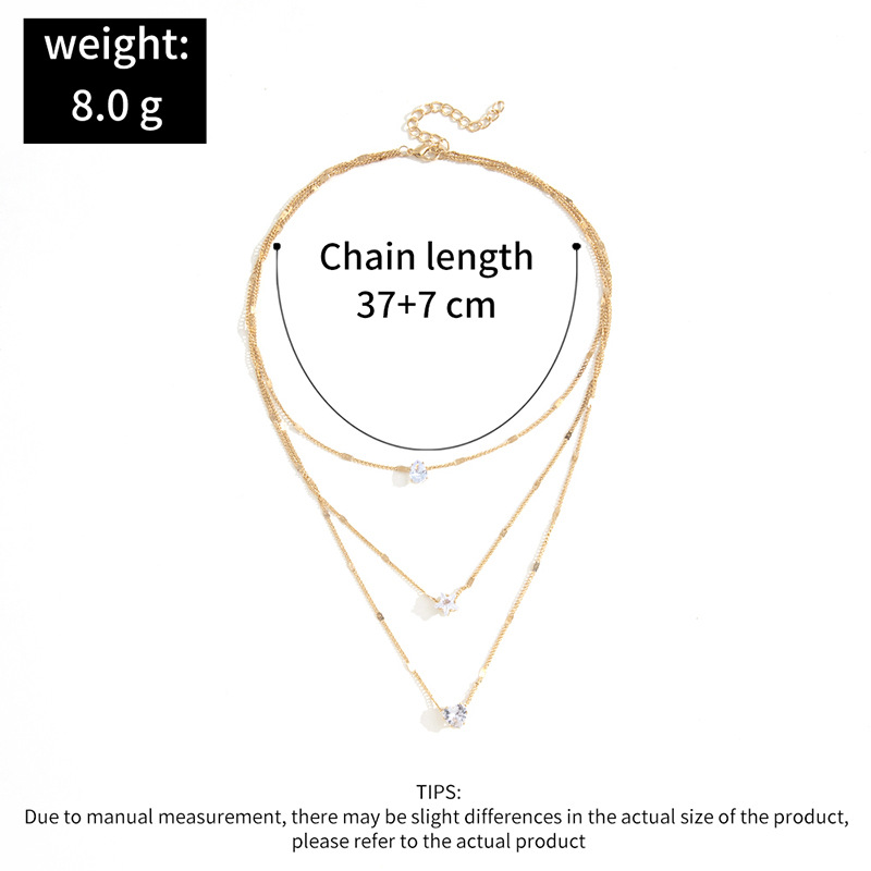 fashion simple multi-layer five-pointed star heart drop pendant necklace