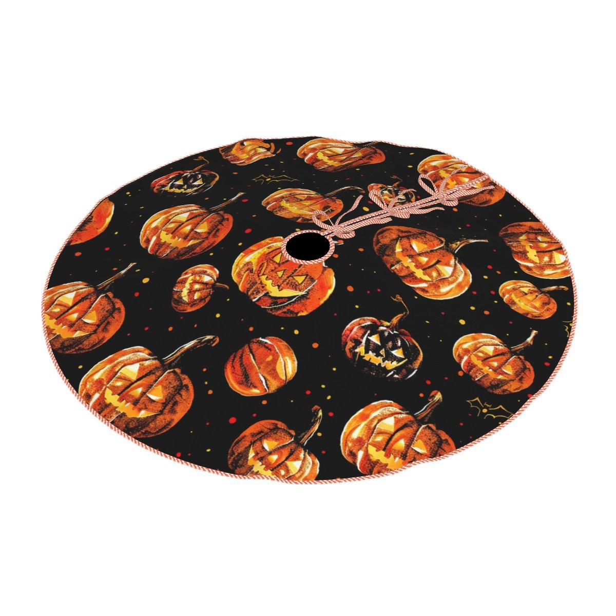 Кроссбордная сеkс Halloween елочная юбка новая фланелевая линя рождественские украшения тыква призрак летучая мышь черная кошка ведьма