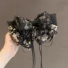 [32#黑白印花飘带弹簧夹]