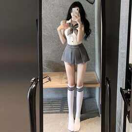 性感情趣内衣批发学院风网红露背连体衣套装JK制服可爱辣妹147