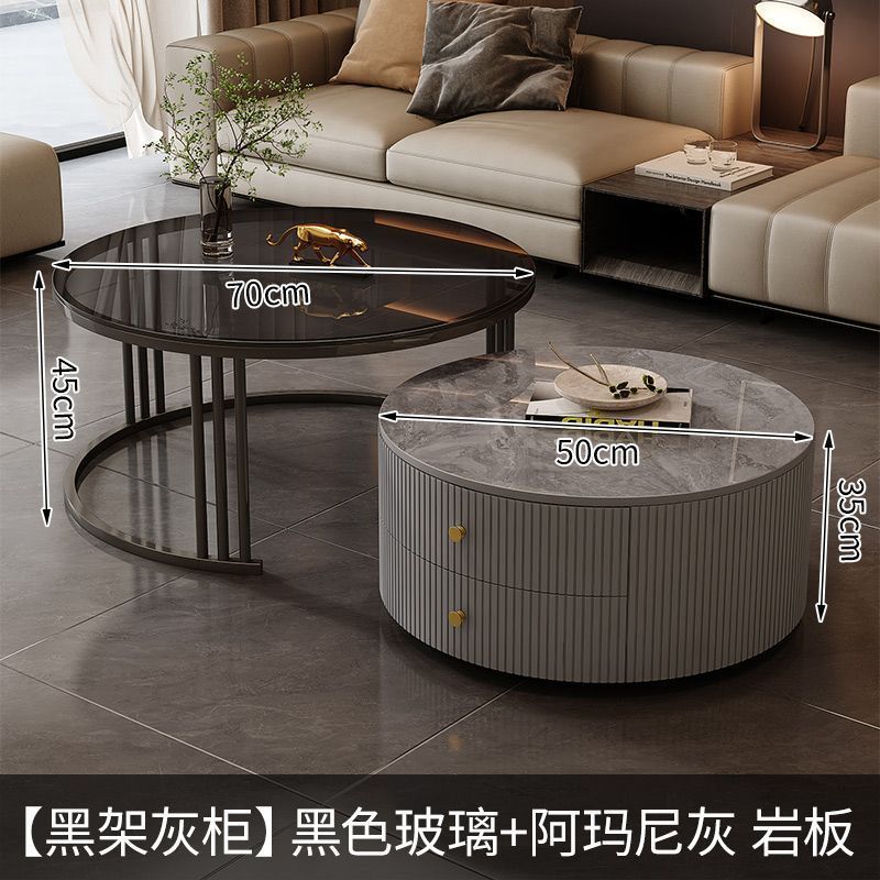 블랙 프레임 그레이 캐비닛(아르마니 그레이 + 블랙 유리)