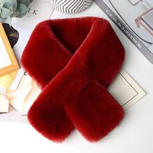 韩版秋冬季仿獭兔毛围脖双面毛绒加厚皮草保暖百搭女学生围巾毛领