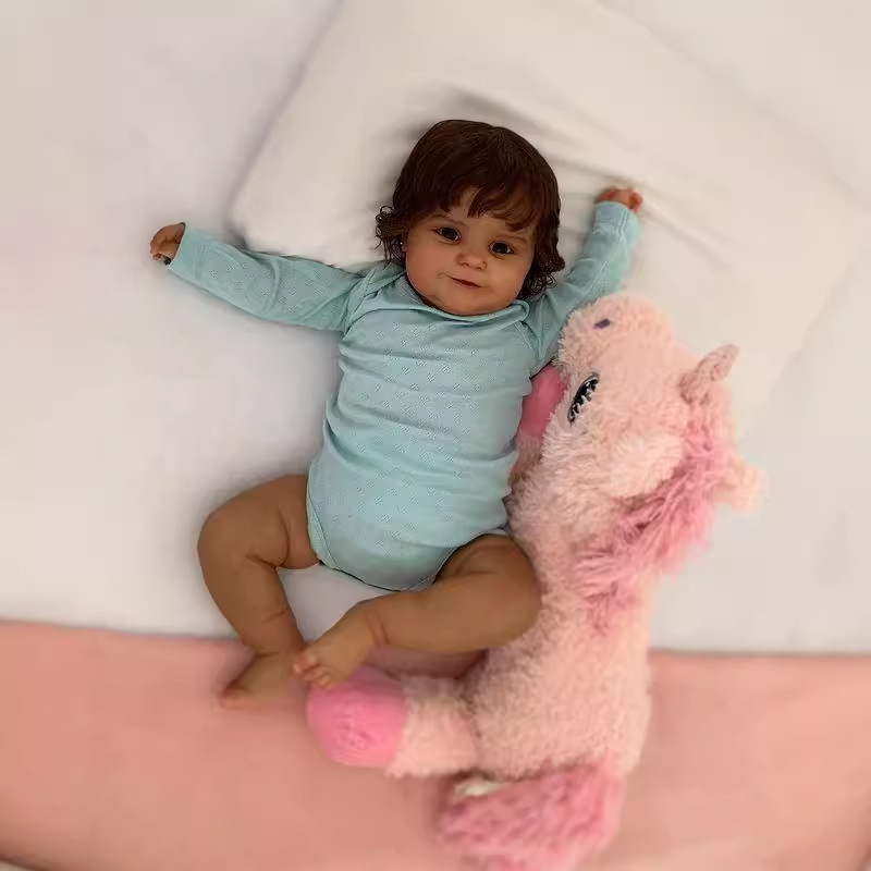 60/50cm simulación bebé renacido muñeca Maddie marrón piel transfronteriza e-commerce suministro entrega de una sola pieza
