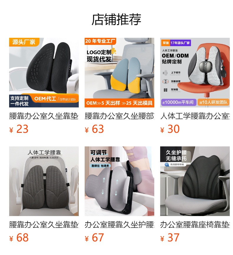Ergonomic Lumbar Support Cushion for Office Long Sitting, Breathable Waist Support Back Cushion, Driving Lumbar Cushion