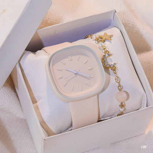 Cream-colored watch for Instagram, high-quality and stylish, suitable for female students, summer forest-style, suitable for primary and secondary school students, simple and fresh, unique design